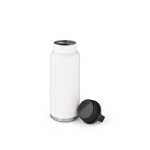 Recycled stainless steel leak-proof bottle, 1.03 L white colour second view