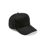 Recycled cotton cap with neck closure, 280 g/m2 black colour