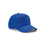 Recycled cotton cap with neck closure, 280 g/m2 blue colour