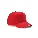 Recycled cotton cap with neck closure, 280 g/m2 red colour