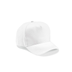 Recycled cotton cap with neck closure, 280 g/m2 white colour