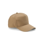 Recycled cotton cap with neck closure, 280 g/m2 camel colour