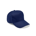 Recycled cotton cap with neck closure, 280 g/m2 navy-blue colour