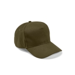 Recycled cotton cap with neck closure, 280 g/m2 military green colour