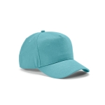 Recycled cotton cap with neck closure, 280 g/m2 light blue colour