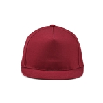 Flat peaked cap made from recycled cotton, 180 g/m2 burgundy colour