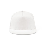 Flat peaked cap made from recycled cotton, 180 g/m2 white colour front view