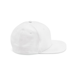 Flat peaked cap made from recycled cotton, 180 g/m2 white colour side view