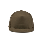 Flat peaked cap made from recycled cotton, 180 g/m2 military green colour