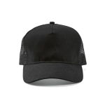 5 panel hat made of recycled cotton, 220 g/m2 black colour front view