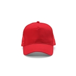 5 panel hat made of recycled cotton, 220 g/m2 red colour front view