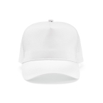 5 panel hat made of recycled cotton, 220 g/m2 white colour front view