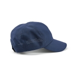 Adjustable 6-panel snapback RPET hat, 110 g/m2 blue colour side view