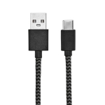 RPET cable with two USB-A and USB-C connectors, 1 m black colour third view