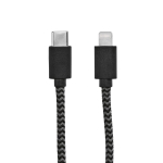 Charging cable with USB-C and Lightning connector, 1 m black colour third view