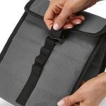 Thermal RPET bag with black details grey colour fourth view