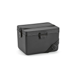 Recycled cooler box with carrying strap, 12 L black colour