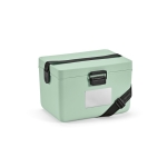 Recycled cooler box with carrying strap, 12 L pastel green colour