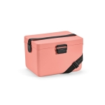 Recycled cooler box with carrying strap, 12 L salmon colour