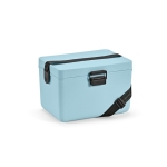 Recycled cooler box with carrying strap, 12 L pastel blue colour