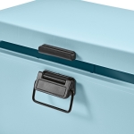 Recycled cooler box with carrying strap, 12 L pastel blue colour fourth view