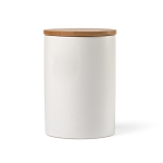 Ceramic kitchen jar with bamboo lid, 900 ml white colour third view