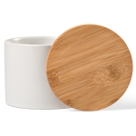 Ceramic kitchen jar with bamboo lid, 440 ml white colour second view