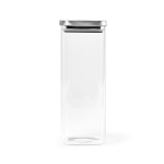 Glass container with recycled steel lid, 2.04 L transparent colour third view