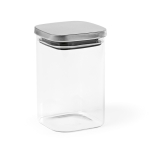 Glass jar with recycled stainless steel lid, 1.13 L transparent colour