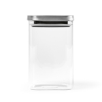 Glass jar with recycled stainless steel lid, 1.13 L transparent colour third view