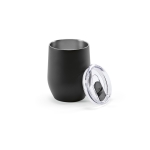 Recycled stainless steel thermal mug with lid, 310 ml black colour