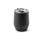 Recycled stainless steel thermal mug with lid, 310 ml black colour second view