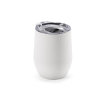 Recycled stainless steel thermal mug with lid, 310 ml white colour second view