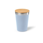 Recycled stainless steel thermal mug lid, 300 ml marbled blue colour