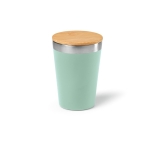 Recycled stainless steel thermal mug lid, 300 ml pastel green colour