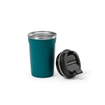 Sustainable thermal mug, recycled steel, 400 ml petrol blue colour second view