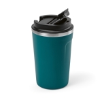 Sustainable thermal mug, recycled steel, 400 ml petrol blue colour third view