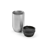 Recycled steel thermal travel mug, 320ml black colour second view