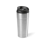 Recycled stainless steel thermal mug, 410 ml silver colour