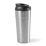 Recycled stainless steel thermal mug, 410 ml silver colour second view