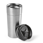 Recycled stainless steel thermal mug, 410 ml silver colour third view