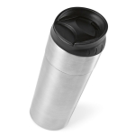 Recycled stainless steel thermal mug, 410 ml silver colour fourth view