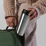 Recycled stainless steel thermal mug, 410 ml silver colour ambient view