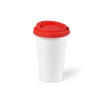 Takeaway thermal mug made of ceramic silicone lid, 290 ml red colour second view