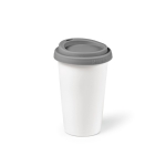 Takeaway thermal mug made of ceramic silicone lid, 290 ml grey colour second view