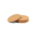 4 sustainable coasters made of natural cork natural colour