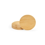 Set of 4 Zen-inspired bamboo coasters natural colour front view