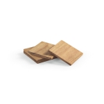 Set of 4 sustainable coasters made from Acacia wood natural colour