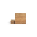 Set of 4 sustainable coasters made from Acacia wood natural colour front view