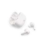 Earphones made from recycled materials in a case with battery white colour second view